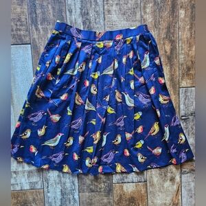 Grace Karin NWT Navy Bird Print Skirt with Pockets Medium